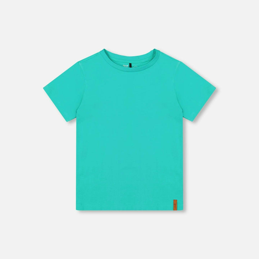 Organic Cotton Jersey T-Shirt Solid Turquoise