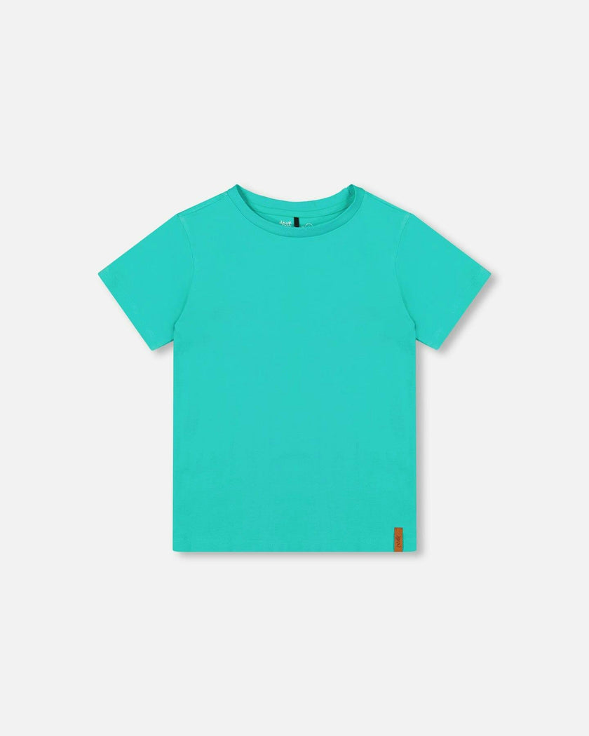 Organic Cotton Jersey T-Shirt Solid Turquoise