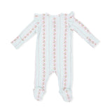 Antoinette Stripe - 2 Way Ruffle Sleeve Zipper Footie