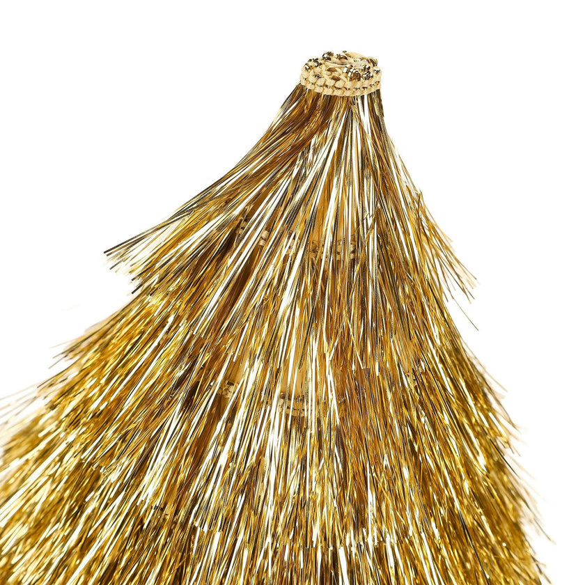 Packed Party Golden Girl Mini Gold Fringe Party Hats Set of 4 - Metallic Gold Fringe Mini Hats with Elastic Strap for Birthdays and Celebrations, One Size