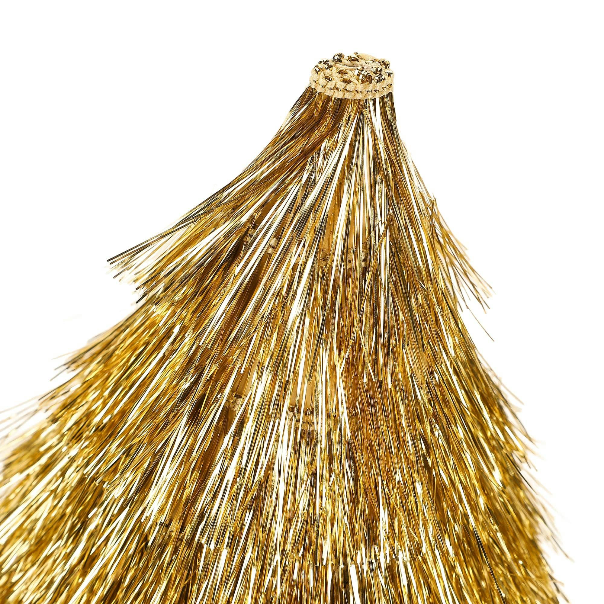 Packed Party Golden Girl Mini Gold Fringe Party Hats Set of 4 - Metallic Gold Fringe Mini Hats with Elastic Strap for Birthdays and Celebrations, One Size