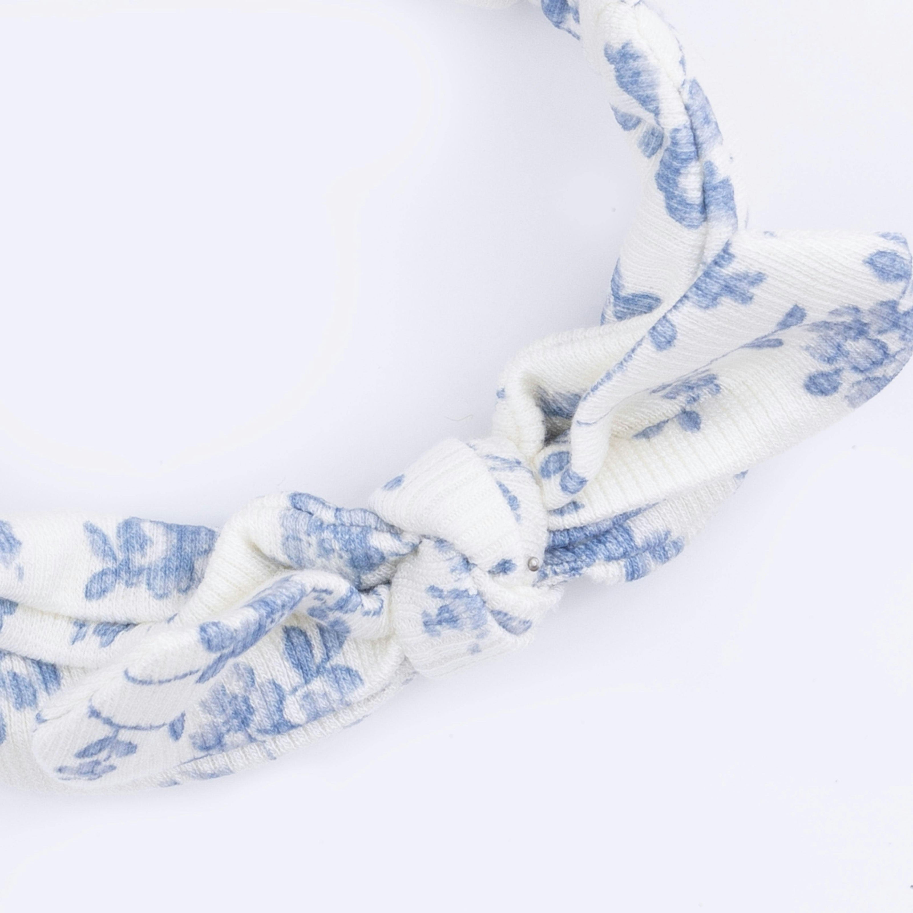 Baby Blue Vines Floral - Knotted Gown and Headband