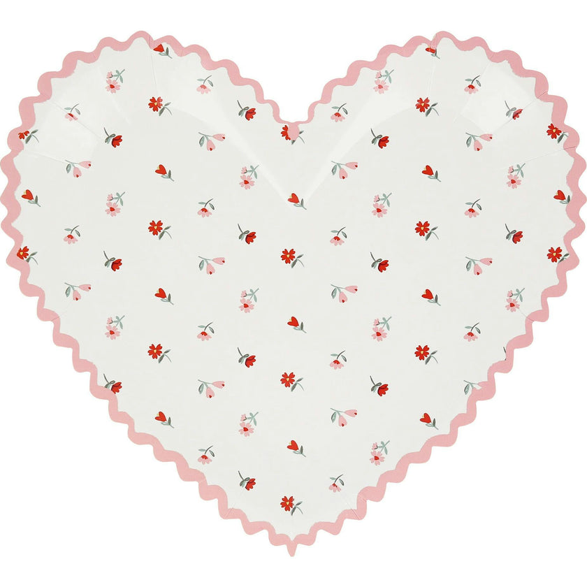 Vintage Rose Heart Plates