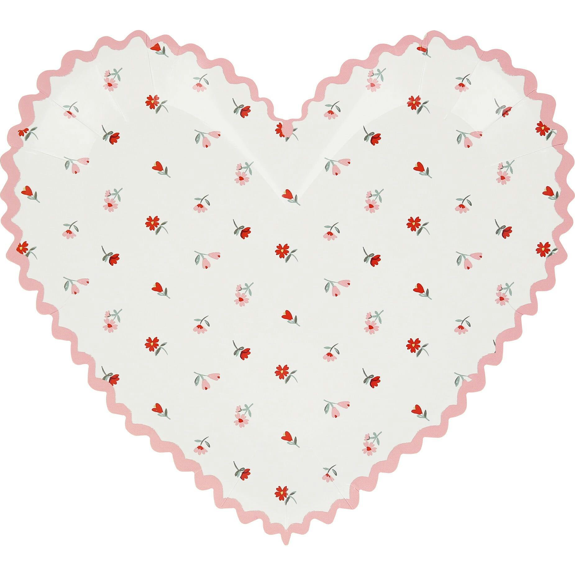 Vintage Rose Heart Plates