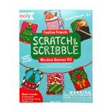 Scratch & Scribble Mini Window Banner Kit - Festive Friends - 6 Cards