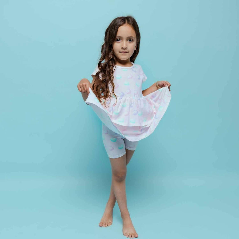 Round Neck 2-Layered Dress With Matching Shorts