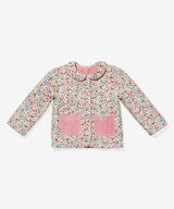 Reversible Quilted Jacket, Burgundy Coneflower Floral