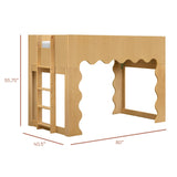 Lido Wave Convertible Low Loft Twin Bed in Honey