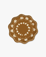 Plume Dessert Plate Set in Brass