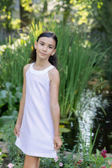Stripe Pique Dress With Side Buttons