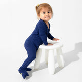 Starry Night Blue Bamboo Convertible Footie