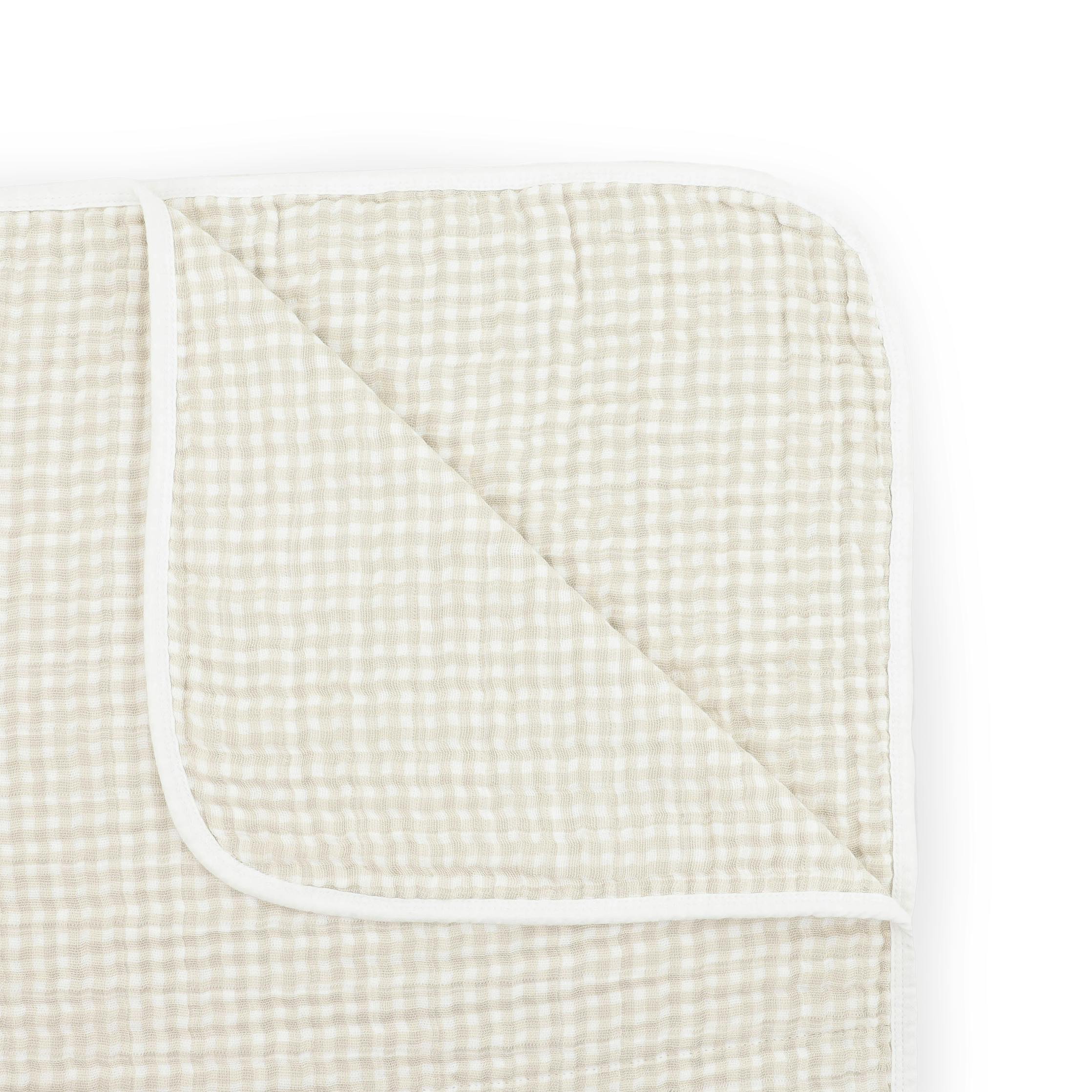 Original Cotton Muslin Quilt - Tan Gingham