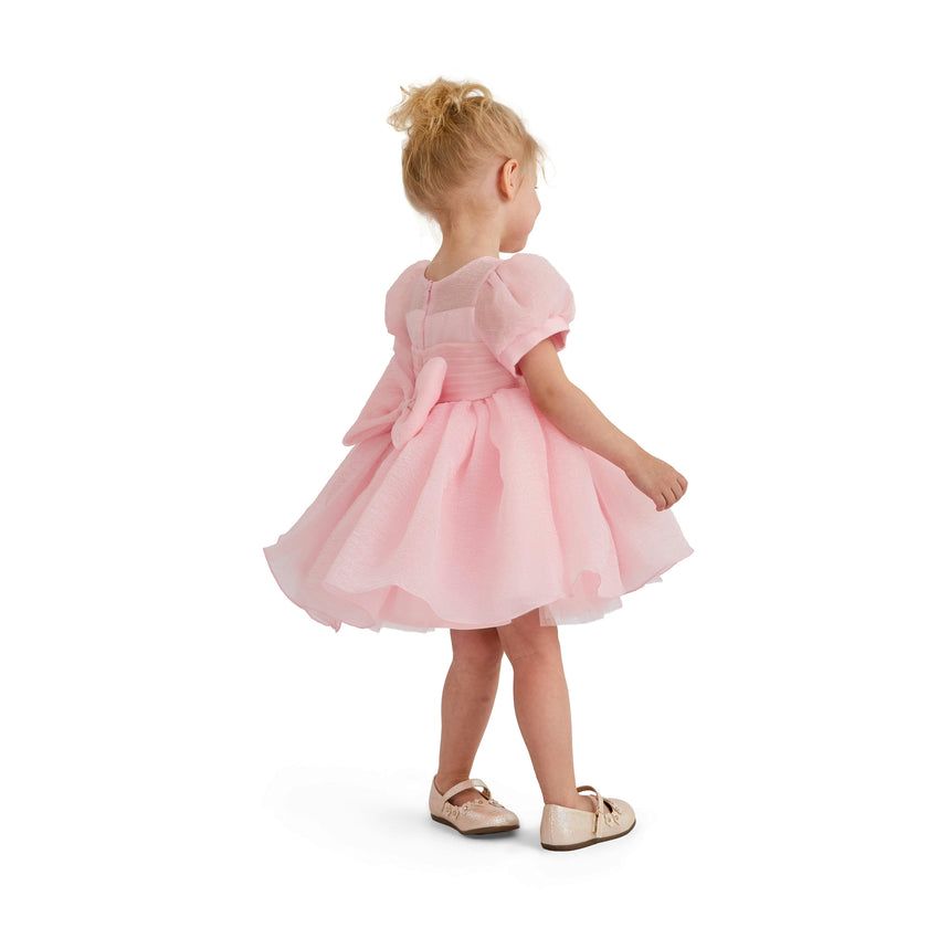 Pink Brixton Puff-Sleeve Party Dress