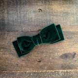 Double Velvet Bows, Ruby/Pine Bundle Set