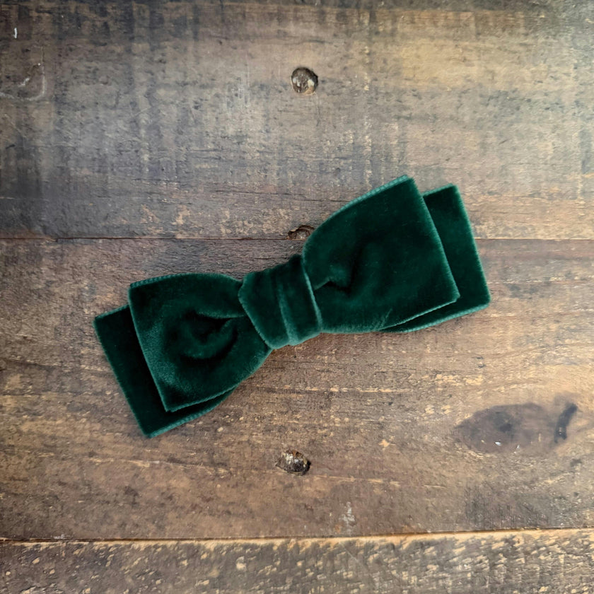 Double Velvet Bows, Ruby/Pine Bundle Set