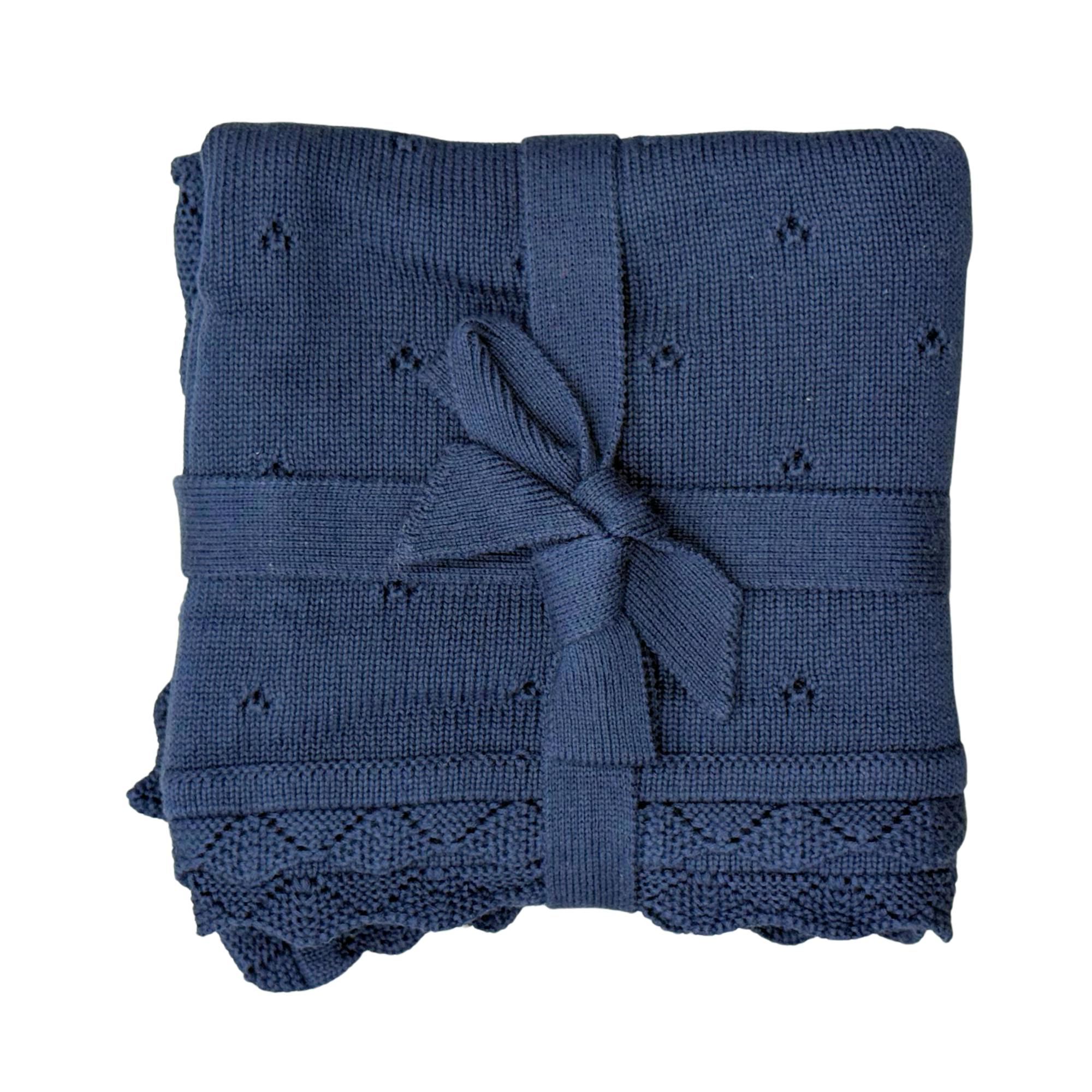 Knit Blanket in Navy