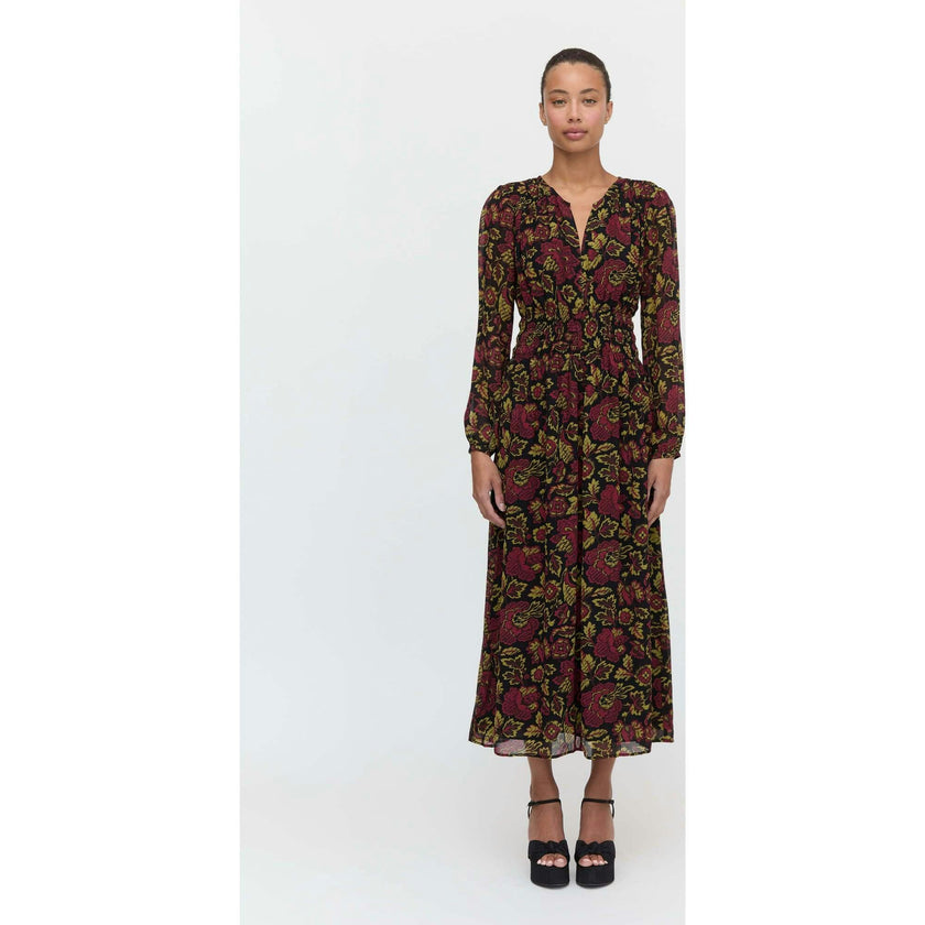 The Rosely Dress - Black Palampore Floral