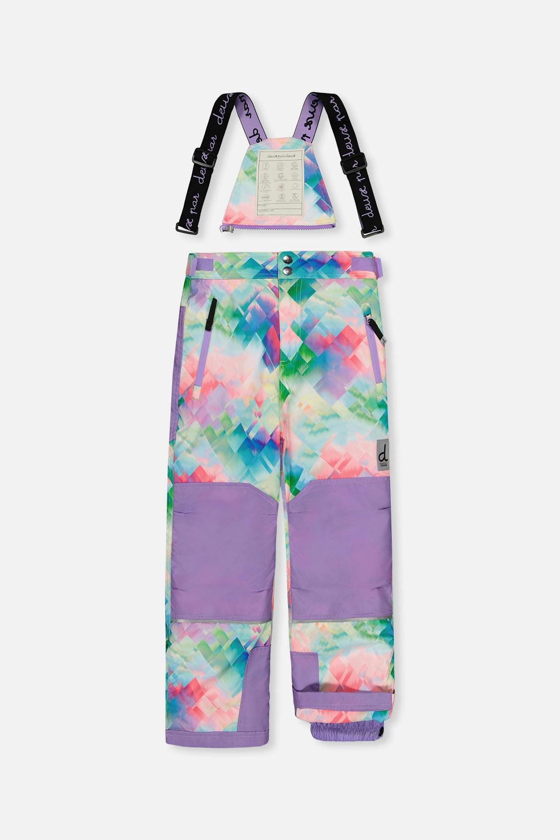 Two Piece Teknik Snowsuit Multicolored With A Diamond Pattern
