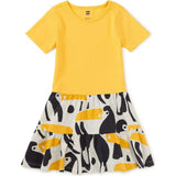 Tier Skirted Twirl Dress, Yellow