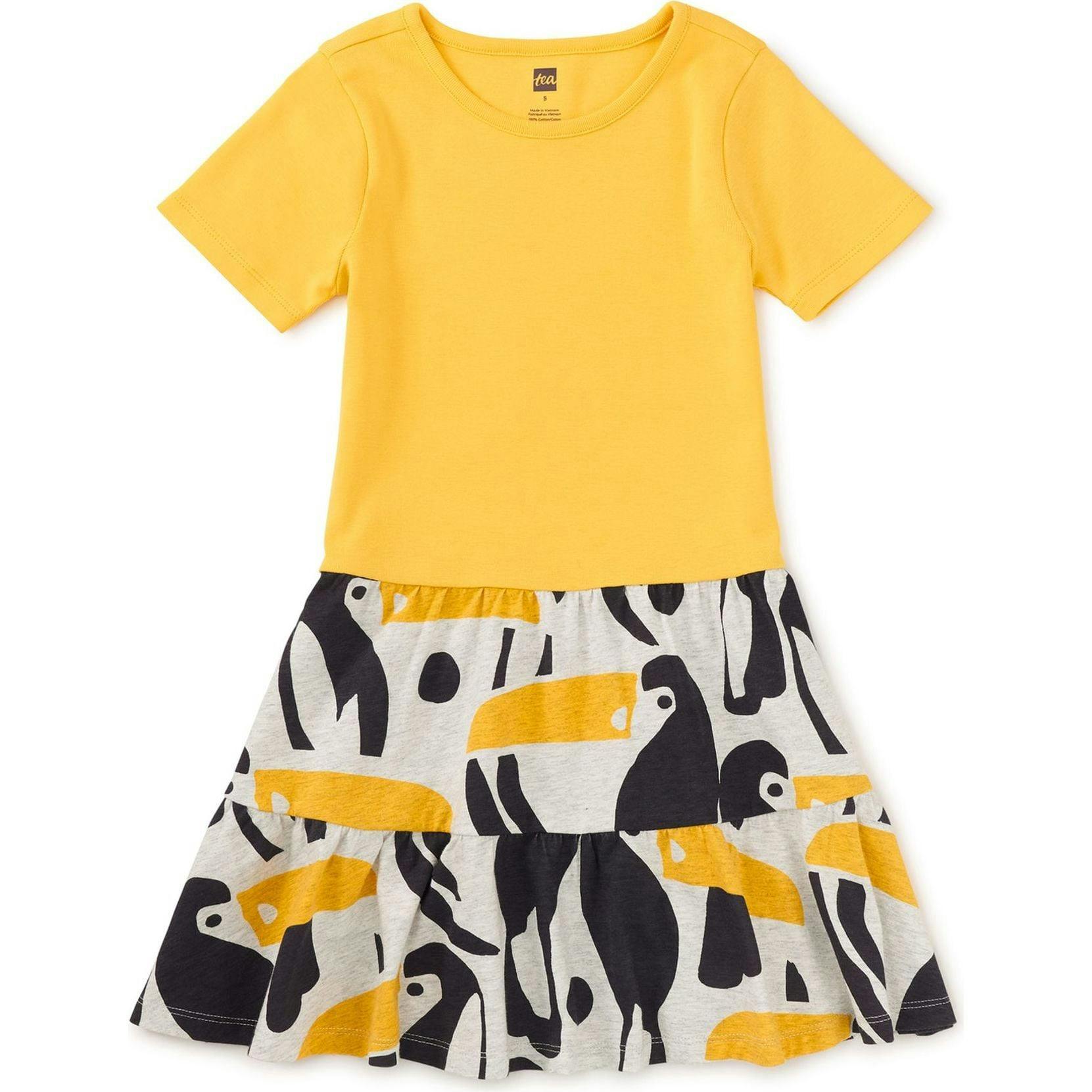 Tier Skirted Twirl Dress, Yellow