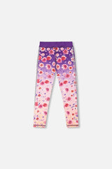 Athletic Leggings In Recycled Polyester Mauve Floral Gradient