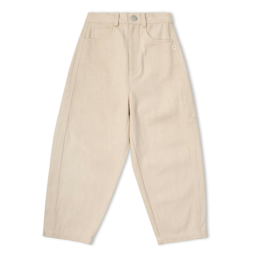 Organic Twill Barrel Pants - Oat