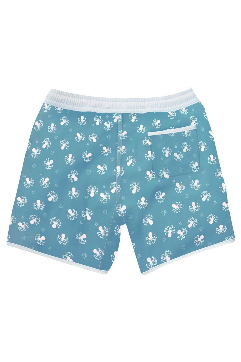 Swim Short Tommaso Folpetto print Seafoam