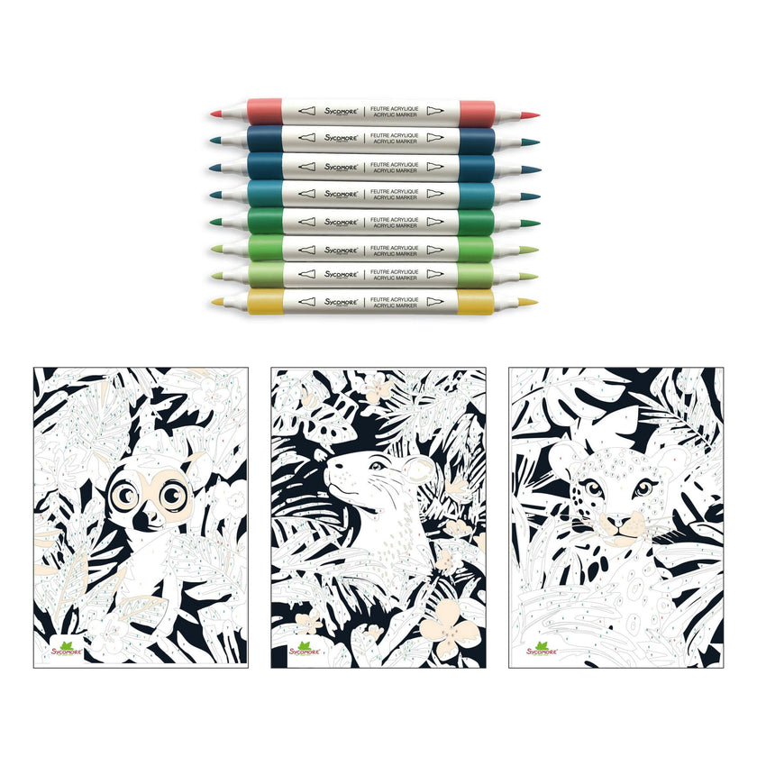 Artissimo - Acrylic Markers By Numbers Jungle - 7y+