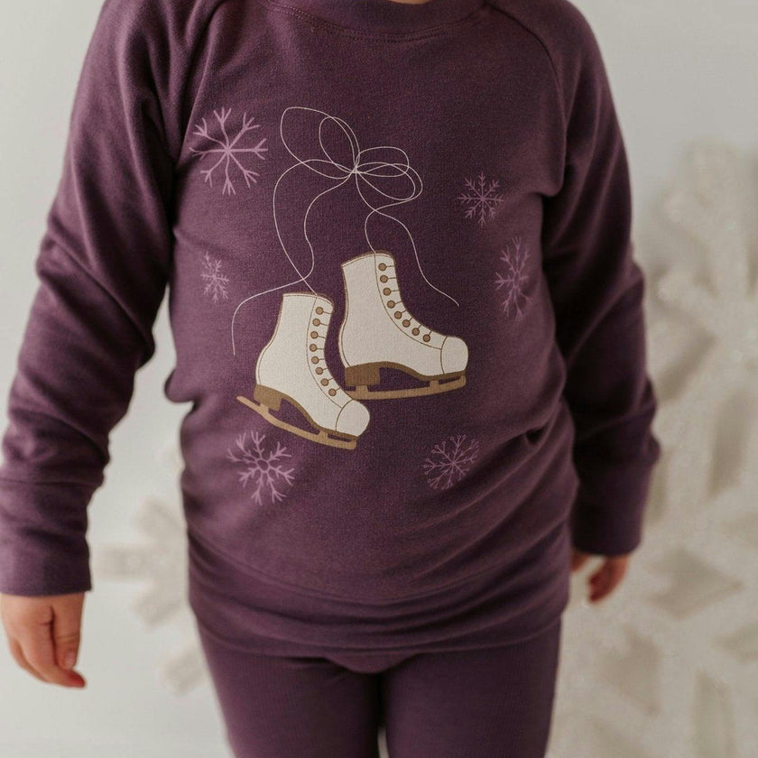 Girl's Raglan Sweatshirt Slate Daisy