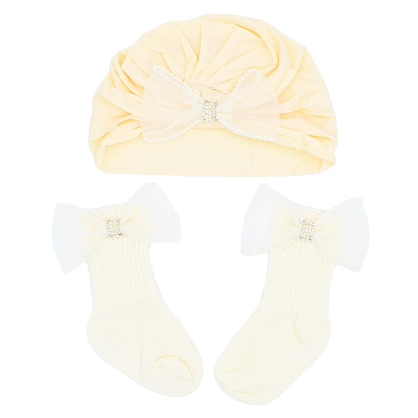 Yellow Bow Pearl Lined Gift Set