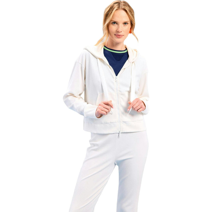 Womens Rib Crop Hoodie