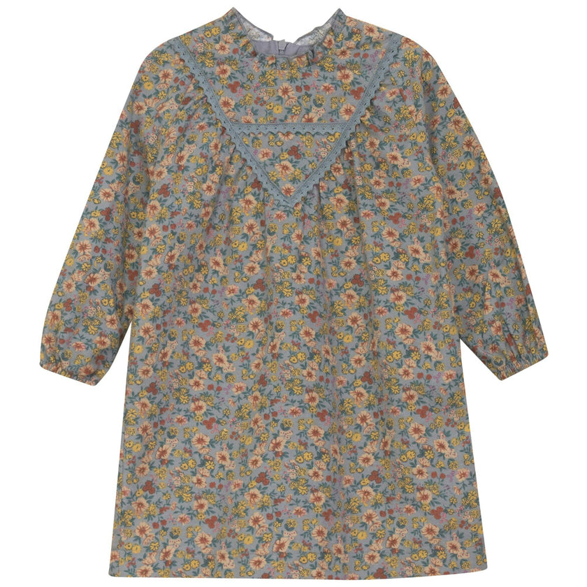 Woven Floral Print Ruffled Dress