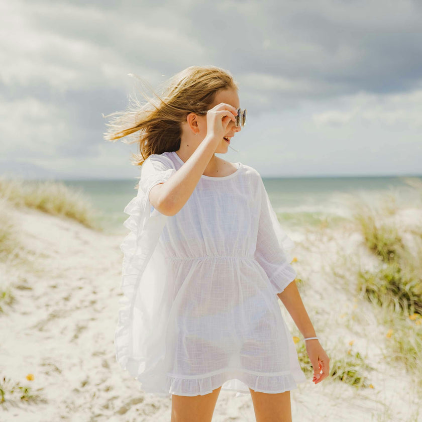 White Frilled Cover Up