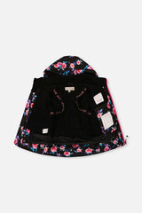 Two Piece Play Snowsuit Black Rose Print