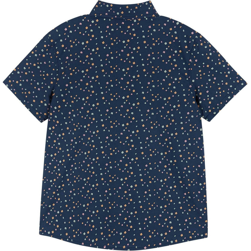 Navy Floral Print Buttondown Shirt