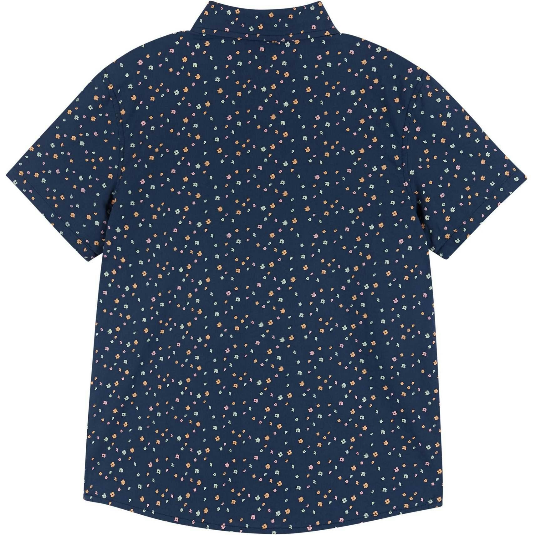 Navy Floral Print Buttondown Shirt