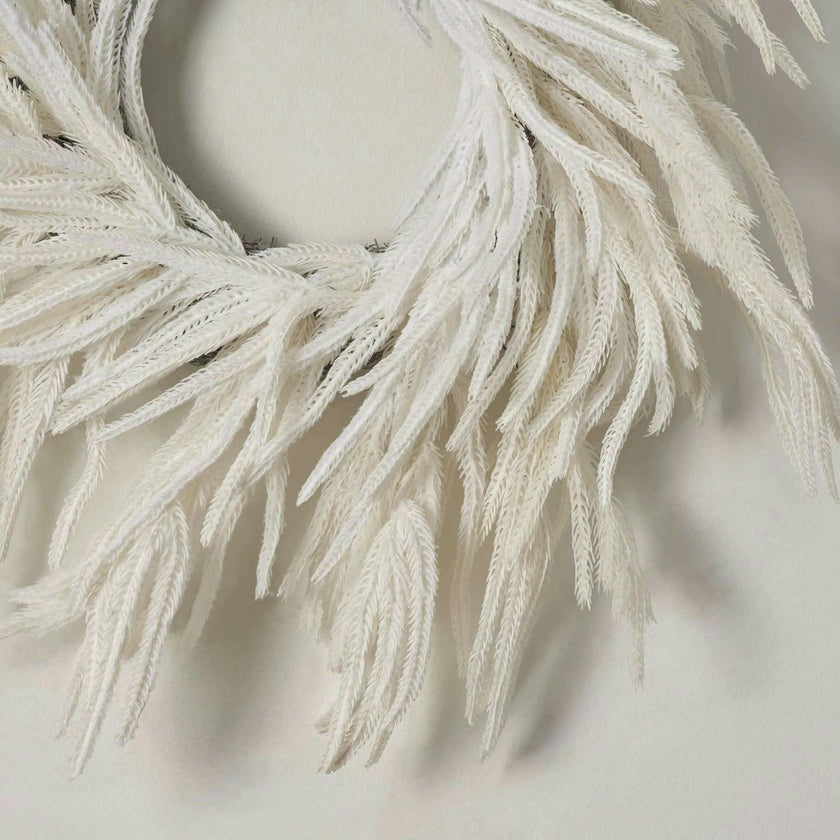 Norfolk Collection - Real Touch White Norfolk Pine Front Door Christmas Holiday Winter Wreath