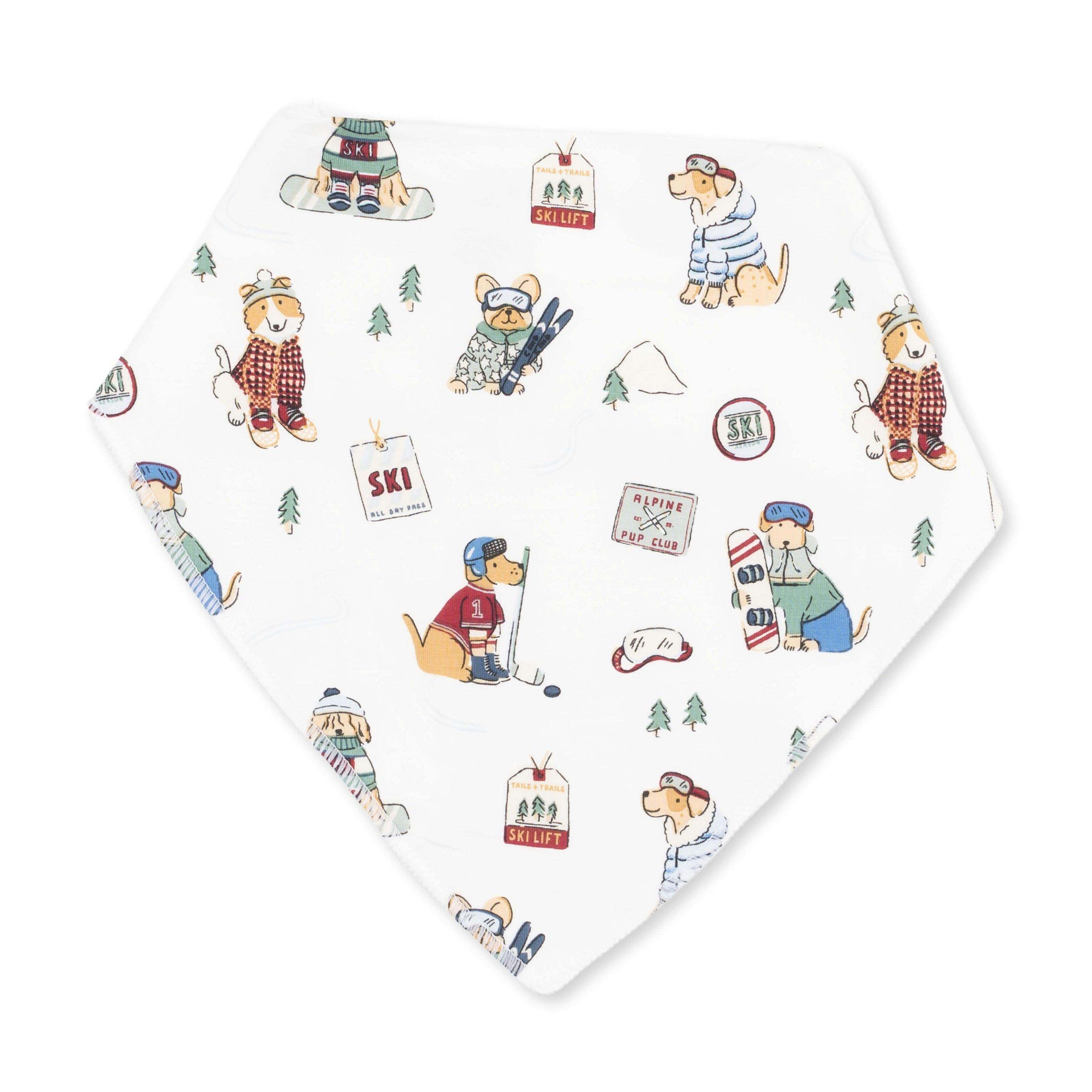 Winter Sports Dogs Green - Bandana Bib