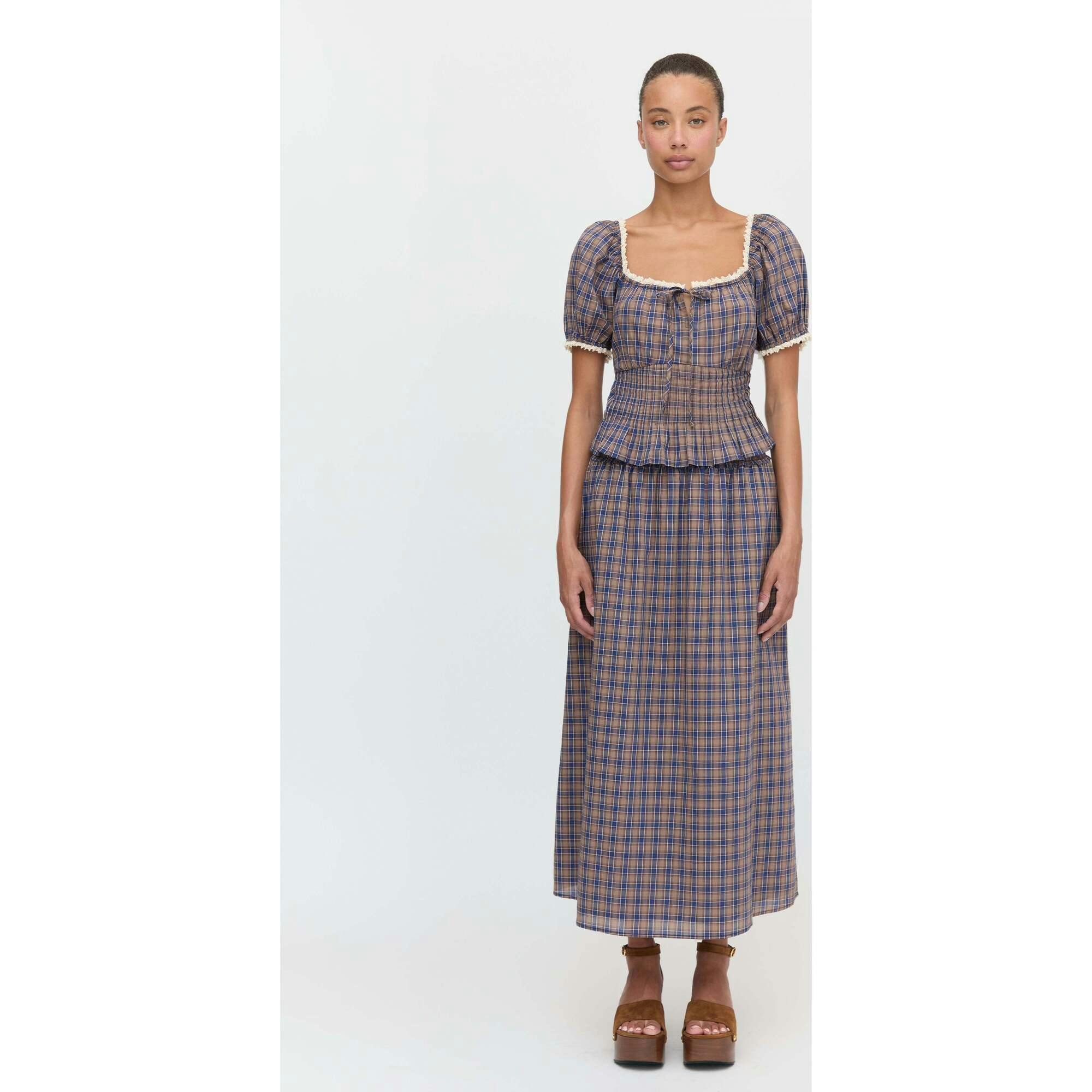 The Paulina Top - Brown Spencer Plaid
