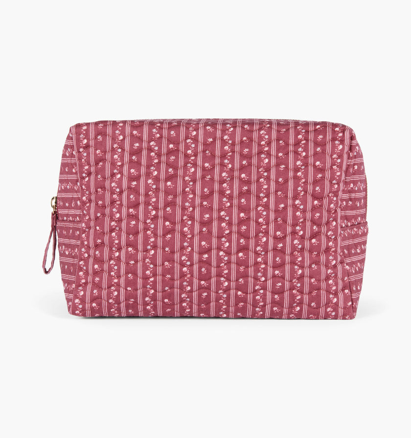 The Quilted Cosmetic Bag - Bramble Stripe Berry