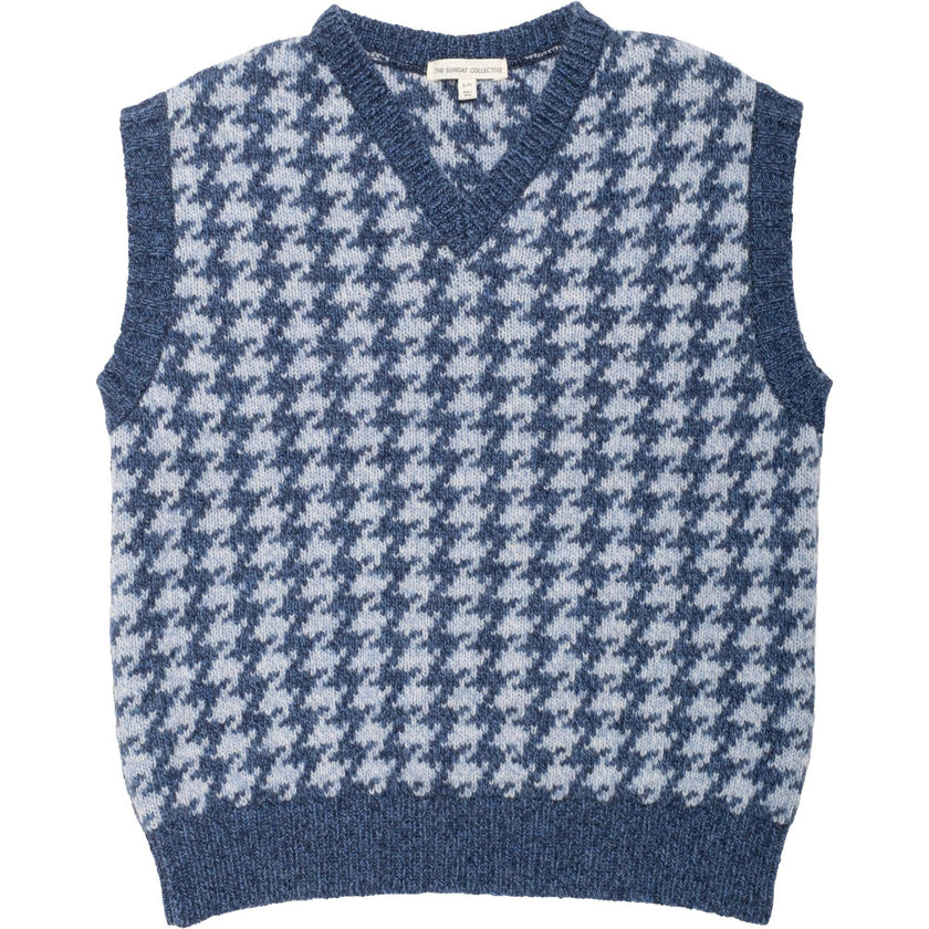 Wool Yearbook Vest in Houndstooth
