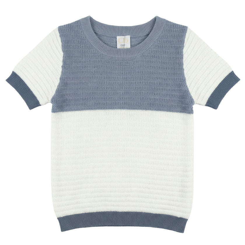Mutli Textured Contrast Knit Sweater