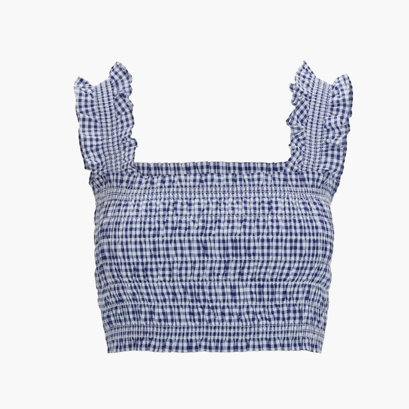 The Azalea Nap Top - Navy Gingham