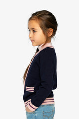 Knitted Cardigan Royal Blue And Pink