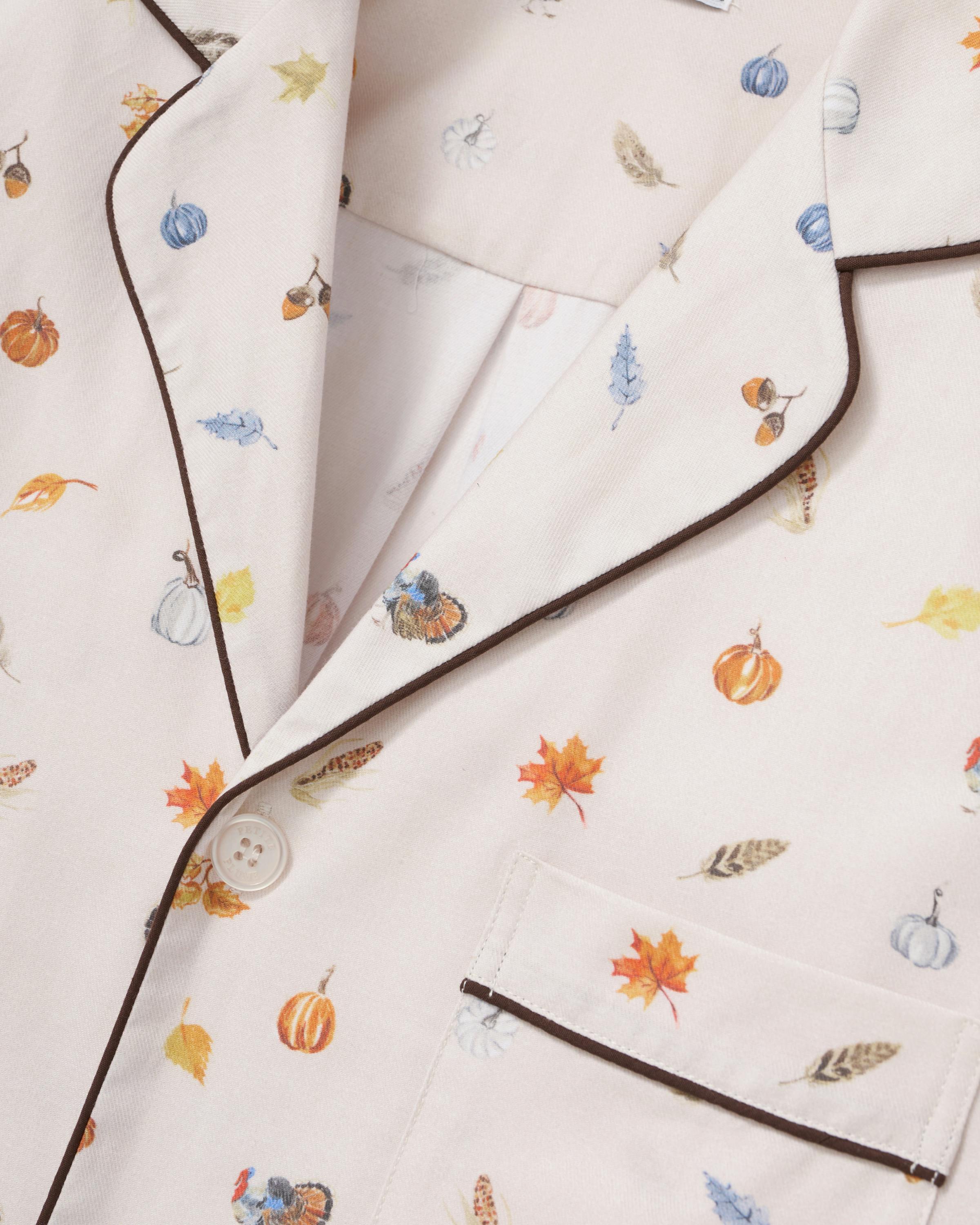 Men's Twill Pajama Set in Thanksgiving Traditions