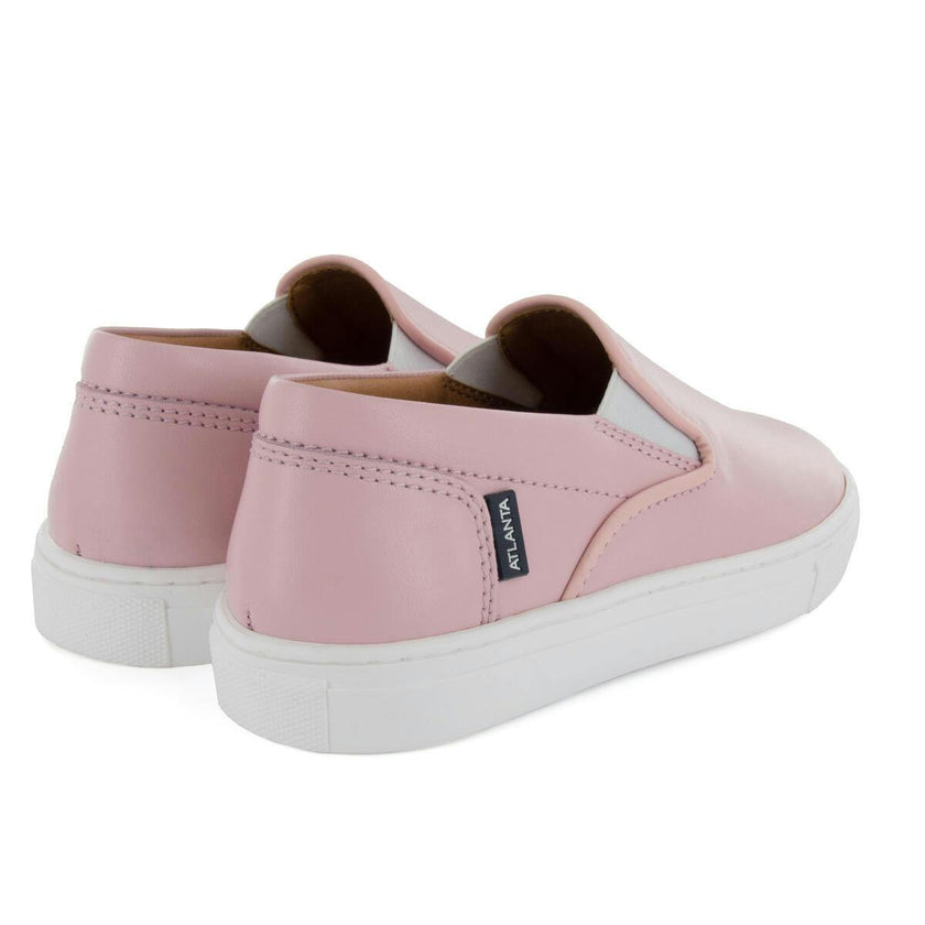 Smooth Leather Slip On Sneakers, Pink