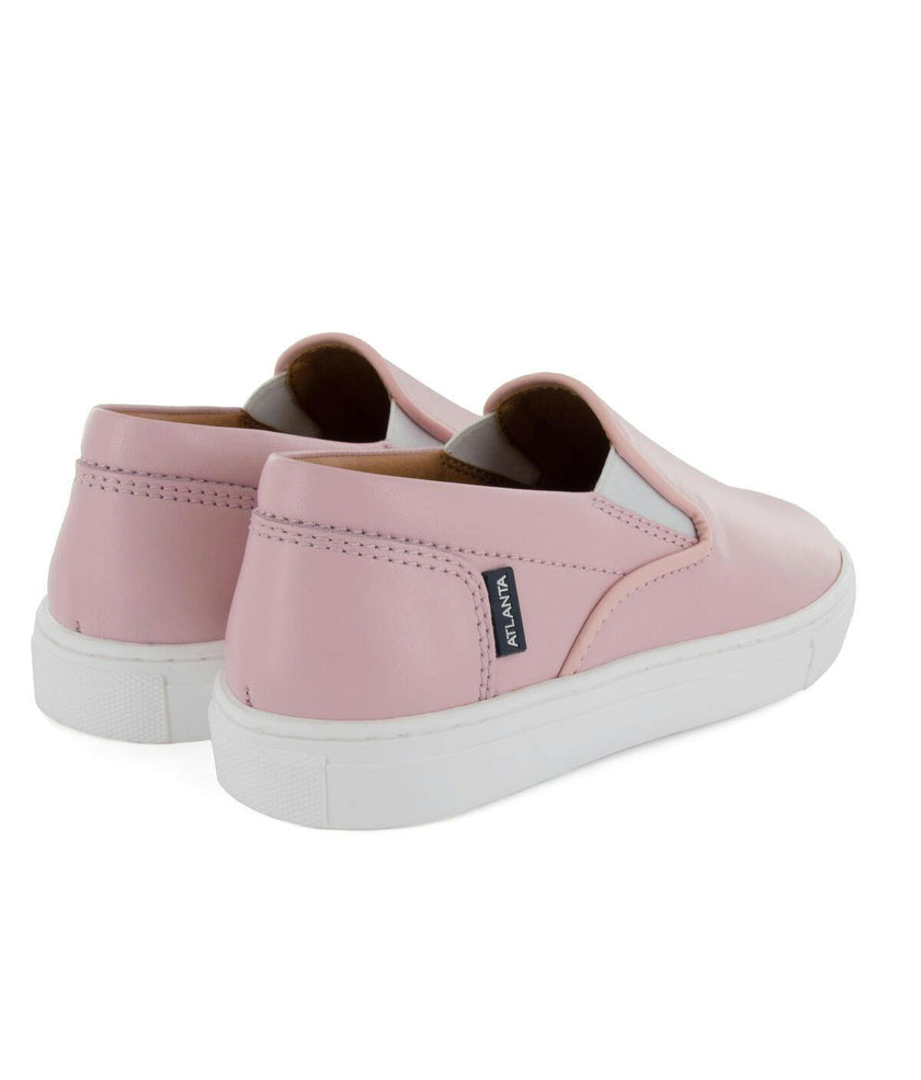 Smooth Leather Slip On Sneakers, Pink