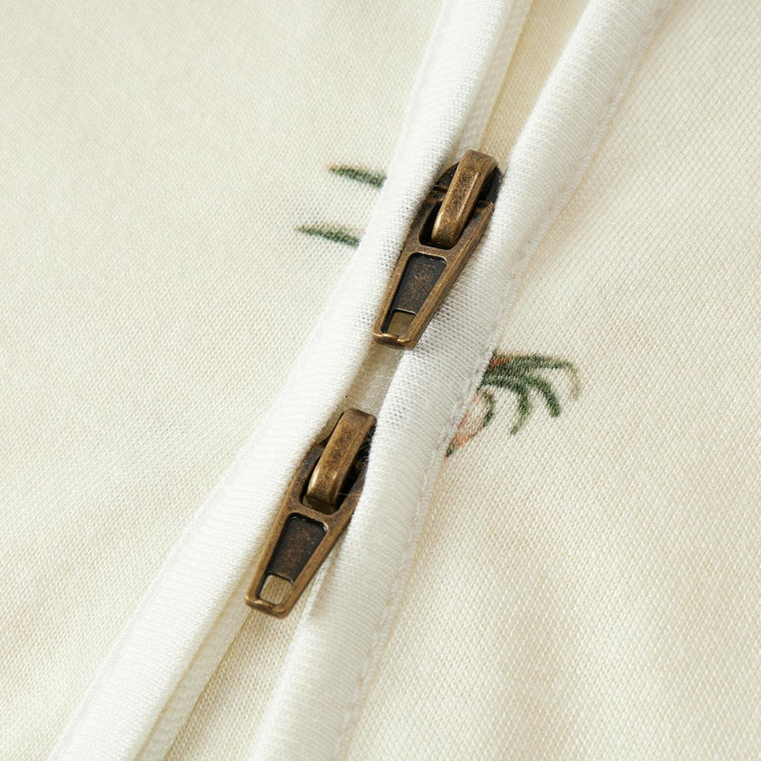Coastal Bamboo Zipper Footed Romper
