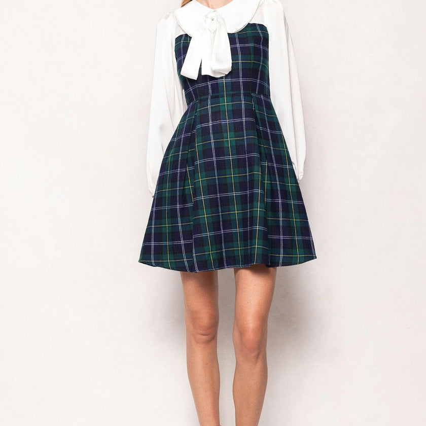 Tawny Dress in Nocturne Plaid