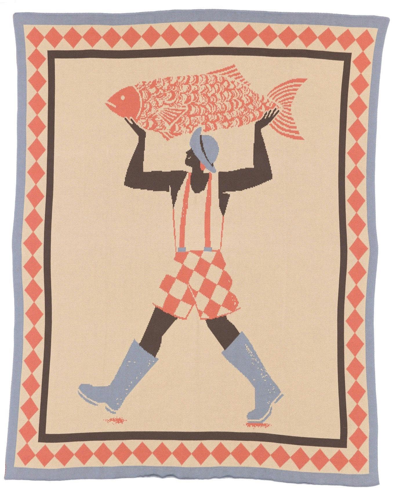 Un Beau Poisson Knit Blanket